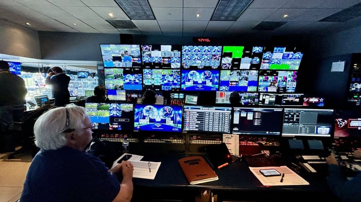 PRIME Cg being used in a control room during a live football game PRIME Cg being used in a control room during a live football game